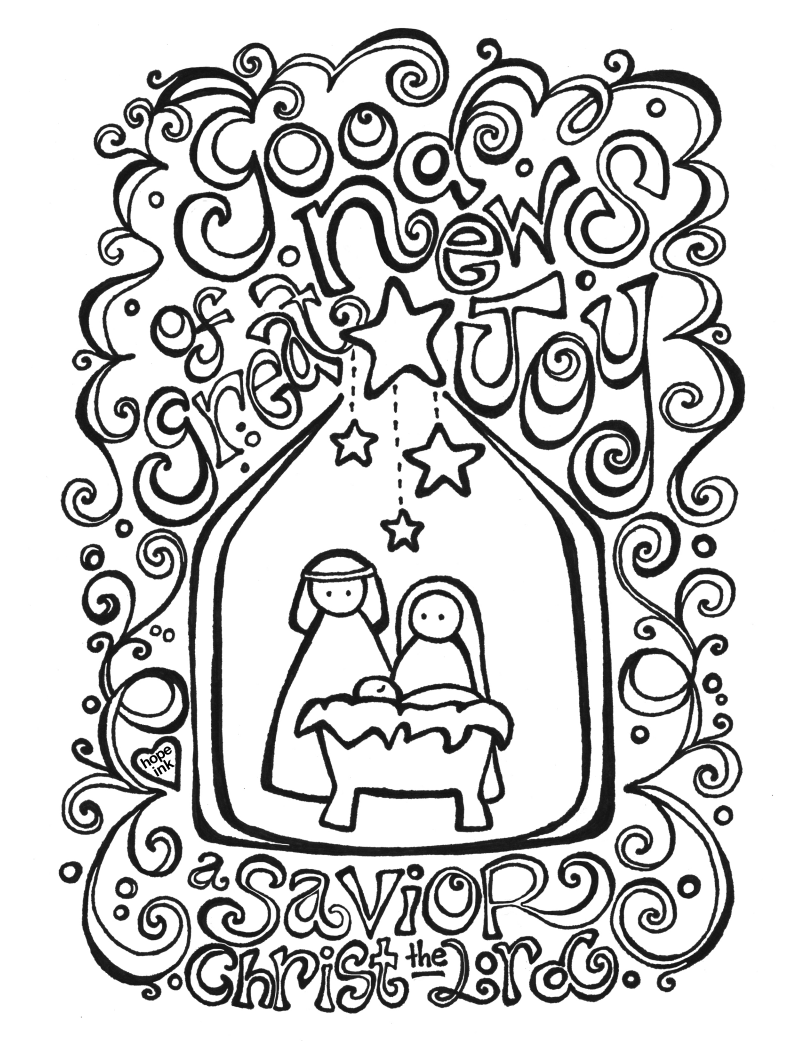 nativity christmas coloring pages printable - photo #4