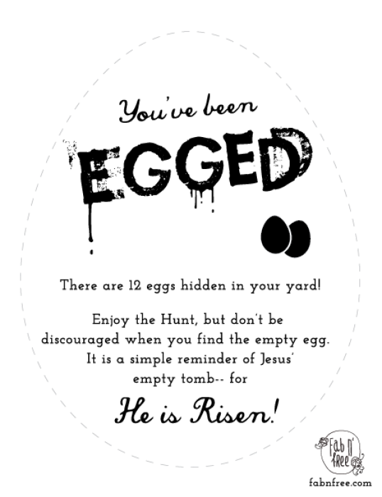 You've Been Egged! A free printable... Fab N' Free