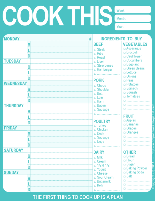 Meal Plan Template Free from www.fabnfree.com