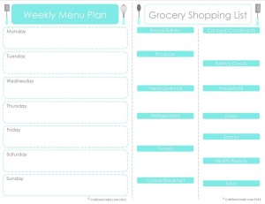 Free Menu Planner with Grocery Shopping List