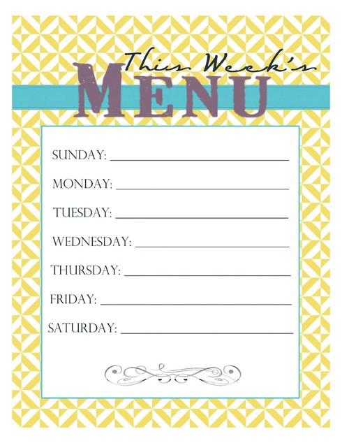 Free Weekly Menu Planner