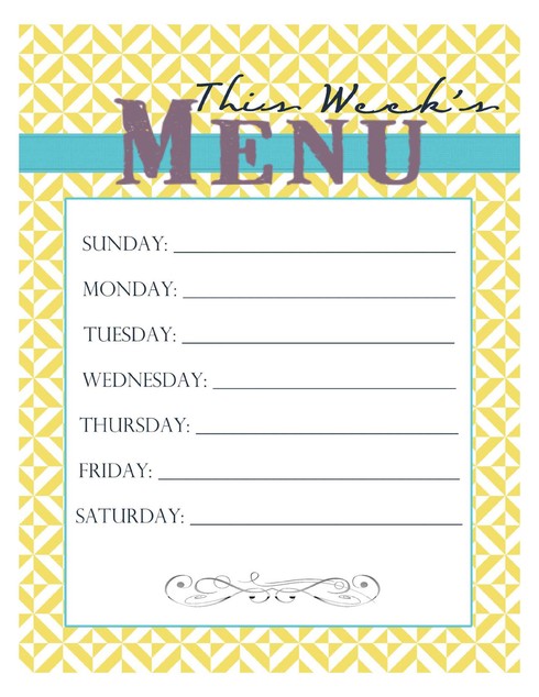 Blank Dinner Menu Template