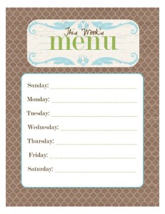 This Week's Menu Planner - Free