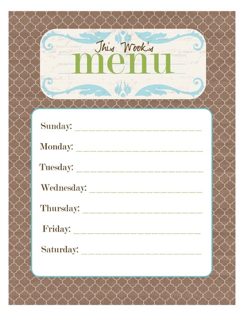 This Week's Menu Planner - Free