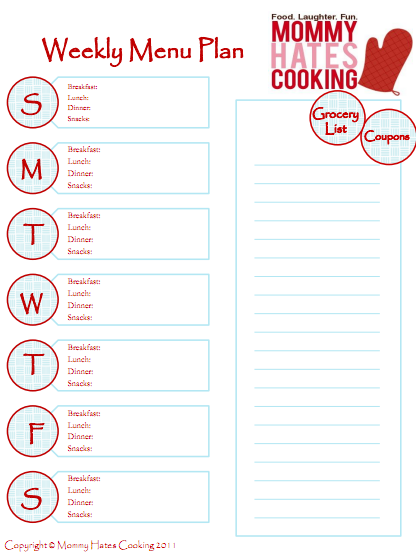 20 free menu planner printables fab n free