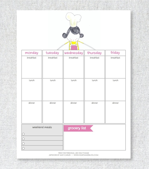 Free Weekly Meal Planner