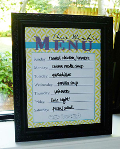 Dry Erase Menu Planner