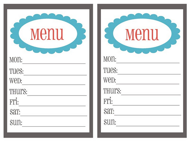 Small Menu Planner