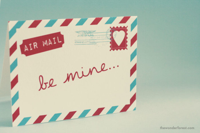 Free Air Mail Valentine Card