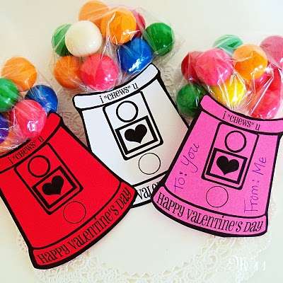 Gumball Machine Valentines with free printable