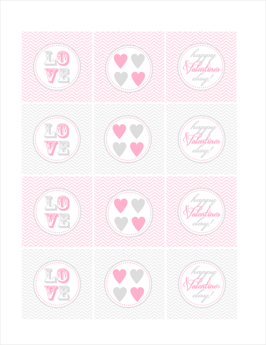 Free Valentine Cupcake Toppers or Tags