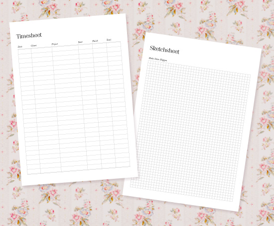 Free Printable Timesheet and Sketch Sheet