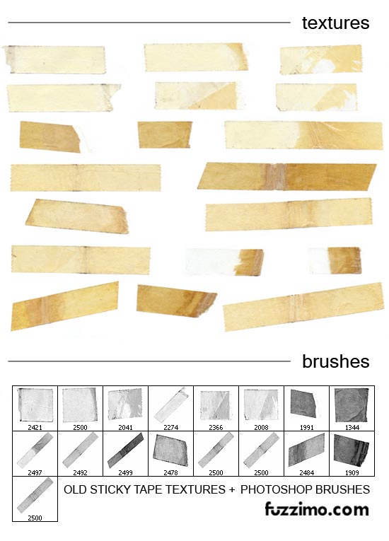 Old Sticky Tape Textures Photoshop Brushes