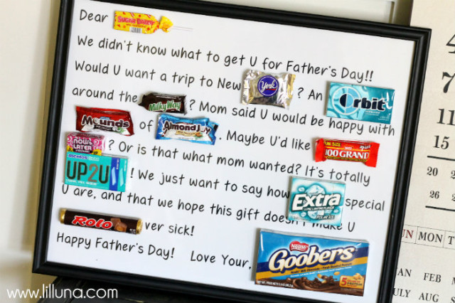 Free Father's Day Candy Bar Poster Printable
