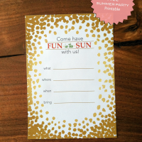 Fun in the Sun: Free Summer Party Invite Printable
