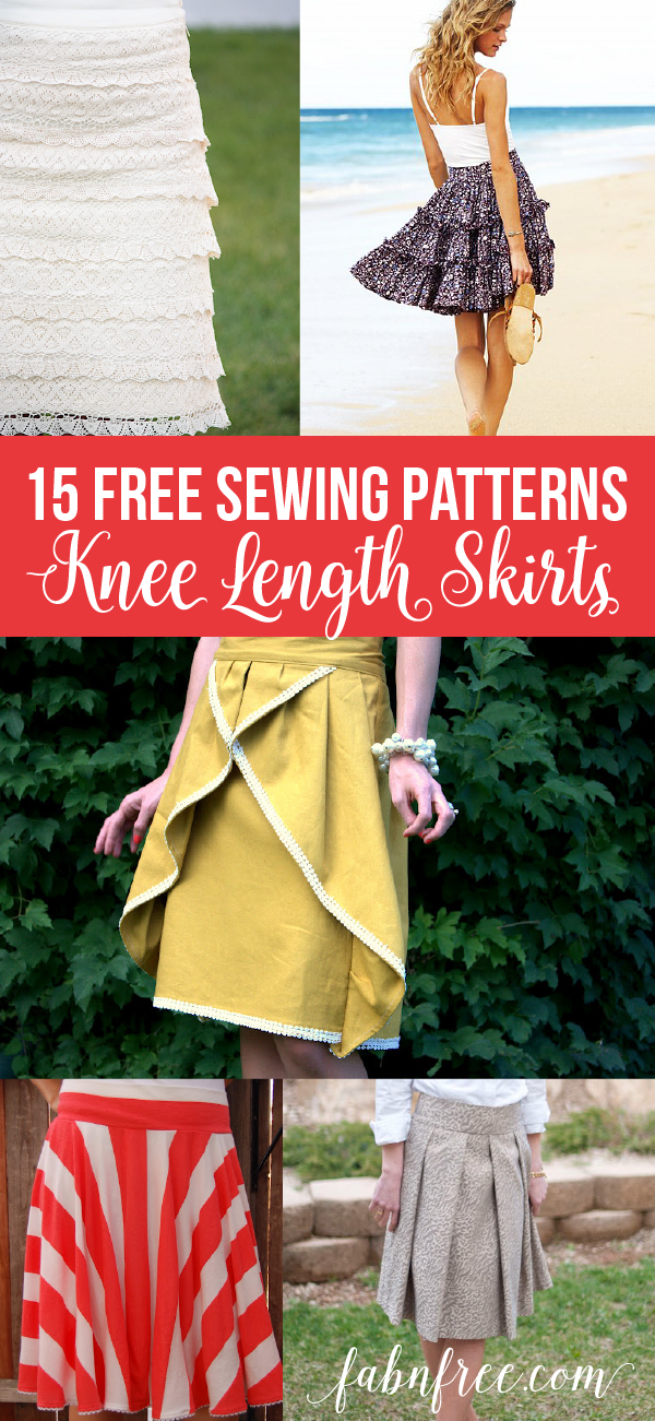 I can NOT believe that these are FREE! -- 15 Free Knee Length Skirt Patterns & Tutorials for Women