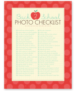 Free Back 2 School Photo Checklist Printable