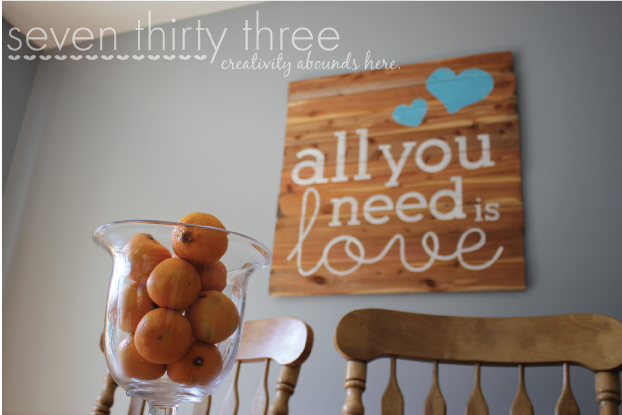 "All you need is love" Free Stencil Pattern and Tutorial