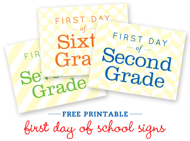 FREE! First day of school printables