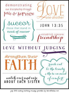 Free July 2012 Visiting Teaching Message Printable