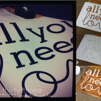 "All you need is love" Free Stencil Pattern and Tutorial