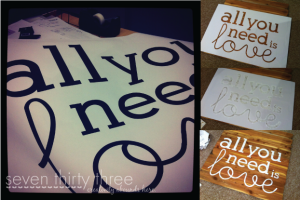 "All you need is love" Free Stencil Pattern and Tutorial