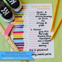 Back To School Interview Free Printable