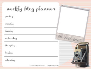 Free Weekly Blog Planner Printable