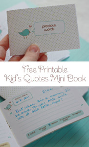 Free PRINTABLE Kid's Quotes Mini Book