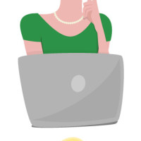 Free for Commercial-Use-Vector Blogging Girls Character Illustrations