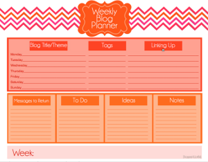 Free Printable Weekly Blog Post Planner