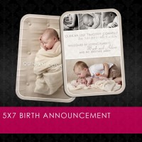 FREE 5x7 Birth Announcement Template