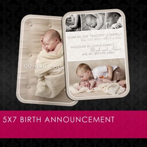 FREE 5x7 Birth Announcement Template