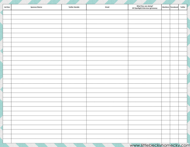 Free Sponsor Planner Printable