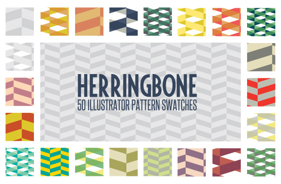 50 Illustrator Herringbone Pattern Swatches