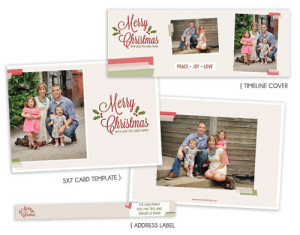 Free Christmas Card Template, Free Christmas Timeline Cover, Free Address Label