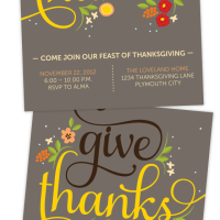 Free "Give Thanks" Thanksgiving Dinner Invitation Printable