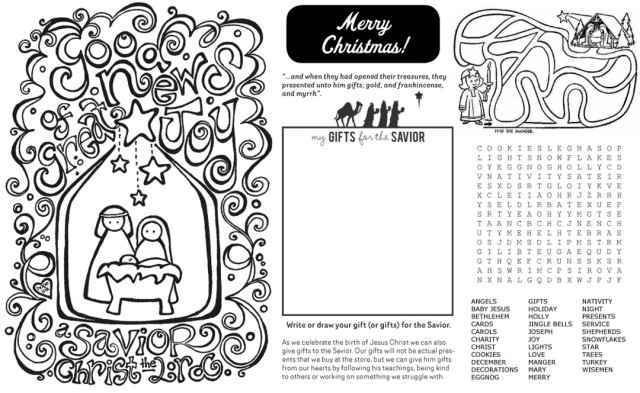 Free Printable Christmas Activity Placemat
