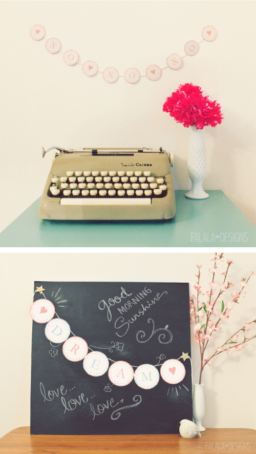 Free XOXO Garland Printable