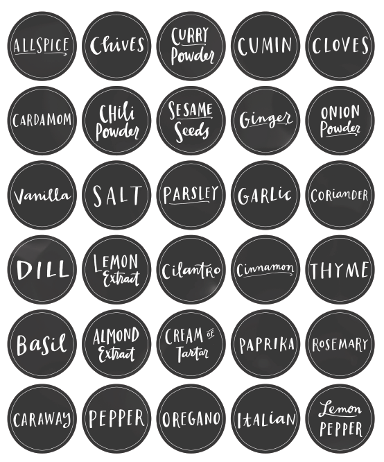 Free Printable Spice Jar Labels