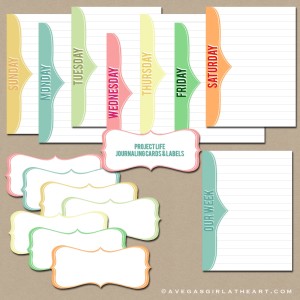 Freebie - Days of the Week Project Life Cards