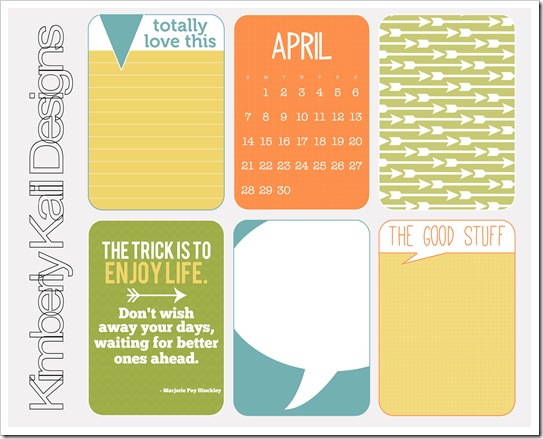 April 2013 Journaling Cards Freebie