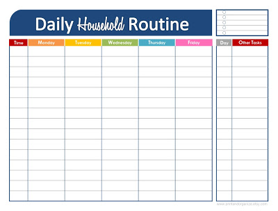Free Printable Daily Household Routine