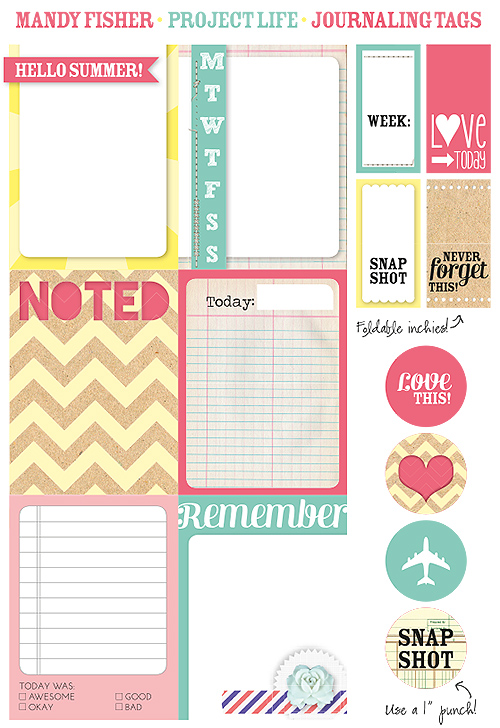 Free Summer Project Life Cards
