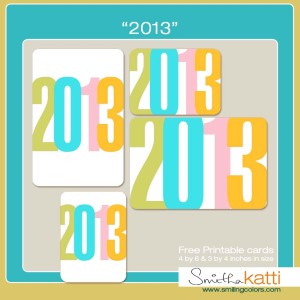 Free 2013 printable Project Life cards