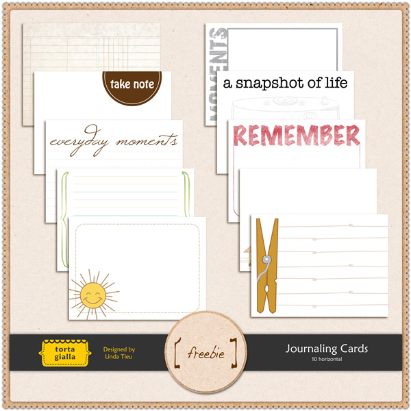 Journaling Cards Horizontal Free