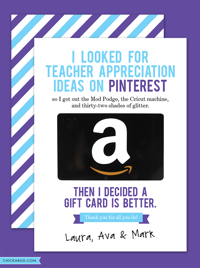 Free teacher appreciation card
