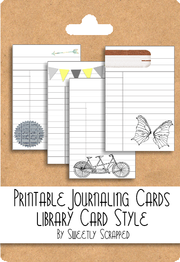 Free Printable Library Style Journaling Cards