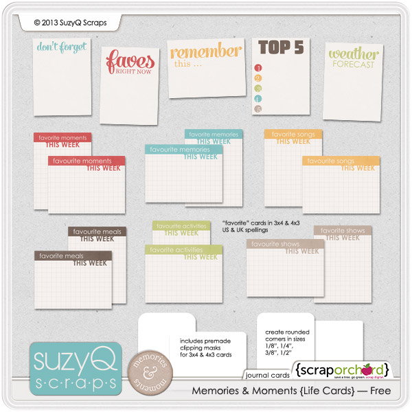 Project Life Journaling Cards Freebie
