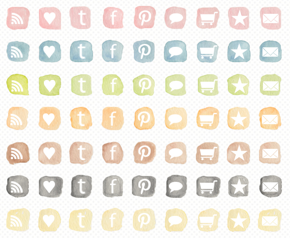 Free Watercolor Social Networking Icons